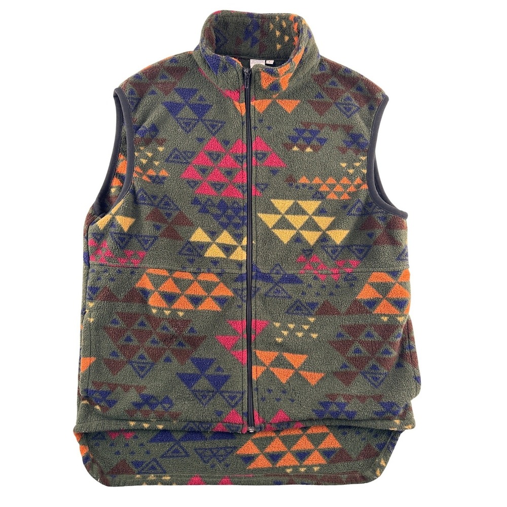 The Nature Company Vintage High Low Aztec Fleece Vest Men's Large USA Made 90s‎